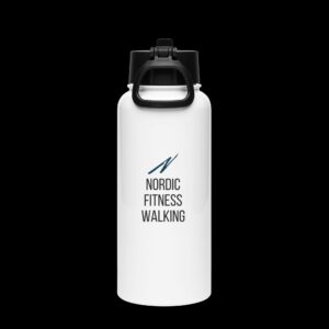 Stainless steel water bottle with a straw lid